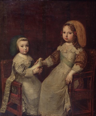 Re Luigi XIV (1638-1715) da bambino con Filippo I, duca d